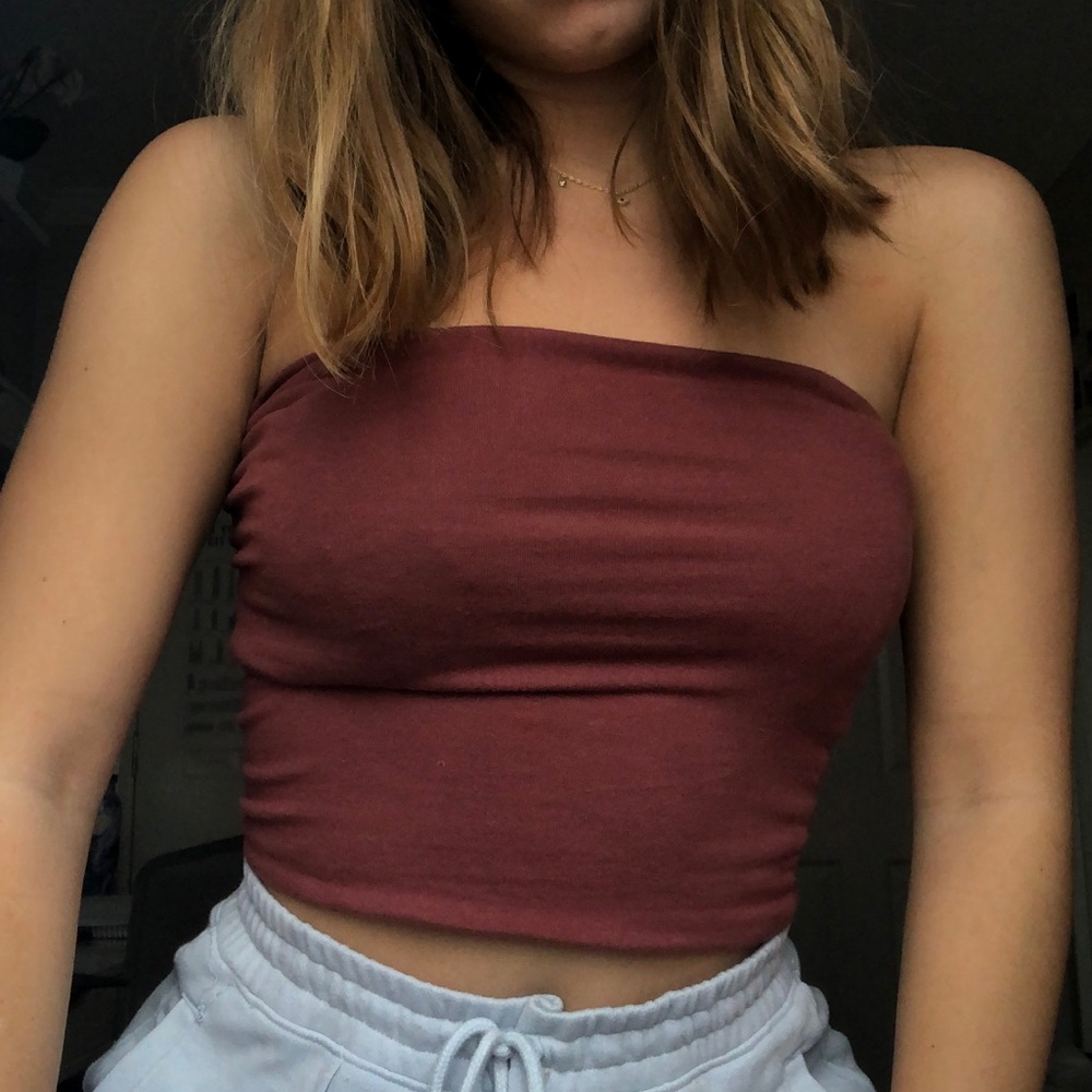 terracotta red brandy melville tube top